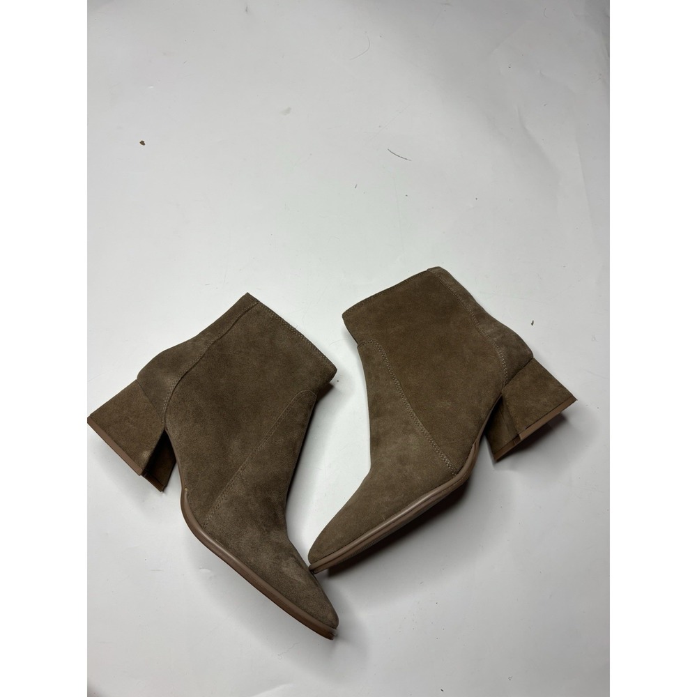 Blondo Women 7.5M Marcie Brown suede waterproof Heeled Boots Capsule Minimalist